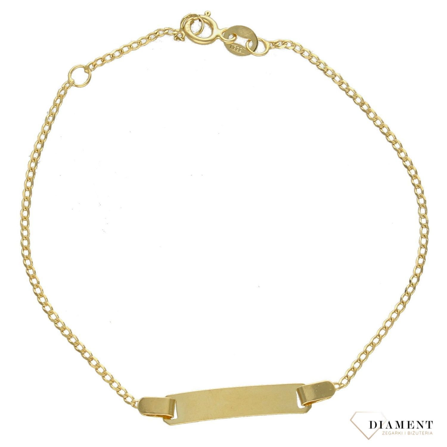 Złota bransoletka blaszka dla dziecka do graweru.jpg